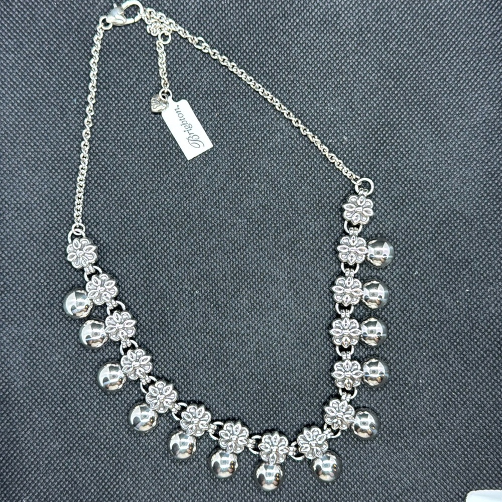 NEW w/ tags BRIGHTON women's rajasthan garden necklace in silver with earrings